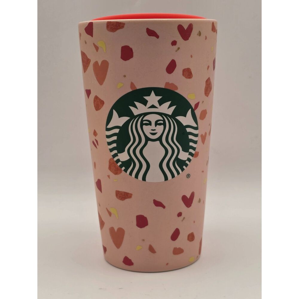 Starbucks Ceramic Tumbler 12oz Valentine's Day Hearts 2020 Limited Collection